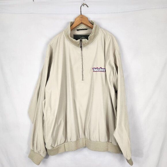 Weatherproof Garment Company Size XXL Tan Men's 1/4 Zip Jacket Twizzlers Logo - Picture 1 of 8
